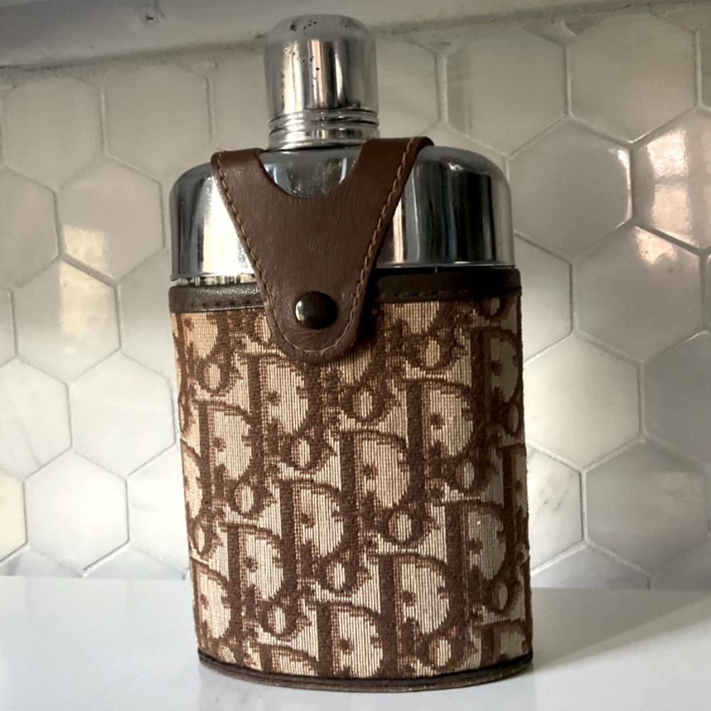 Christian Dior Vintage Monogram Mellow Steer Leather Hip Flask - Picture 8 of 16